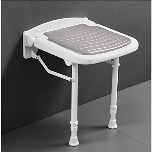 Asiento de ducha plegable de altura ajustable montado en la pared, taburete de seguridad para bañera, silla de baño cómoda y segura para personas mayores, discapacitados y discapacitados, banco de