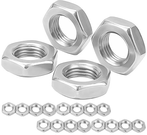 Ctyjia 30 Pièces Écrous hexagonaux, M6 Écrou Hexagonal Plat Fin, Ecrous Hexagonal en Acier inoxydable, Écrou de Blocage pour Fixer les Vis et Boulons
