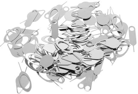 Uonlytech 100piezas Pin De Extracción De Sim Herramientas De Extracción De Sim para Tabletas Extractores De Sim Creativos Convenientes Color Plateado