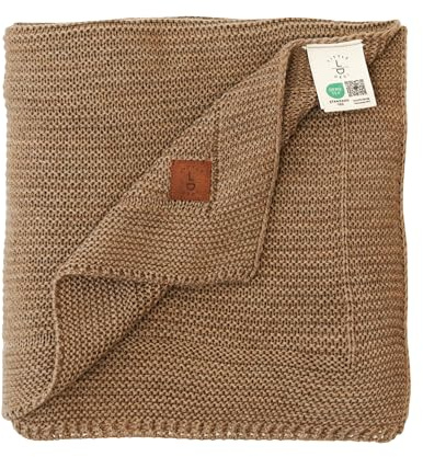 Little Dedi Soft Baby Knitted Blanket - Soft Toddler, Crib, Stroller Blanket - Neutral Swaddle and Receiving Blanket for Newborns, 30x40, Mocha Meringue