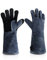 JZK 1 Par Guantes de Barbacoa, Guantes Resistentes al Calor para Soldadura Parrilla microondas Estufa Horno Chimenea, manopla Barbacoa Cuero