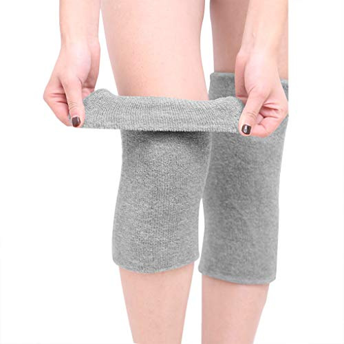 JIAHG Thermal Knee Leg Warmers Stretchy Knit Cashmere Knee Compression Sleeves Winter Cold Knee Warmer Warm Support Wrap Leg Cover for Men Women Elderly
