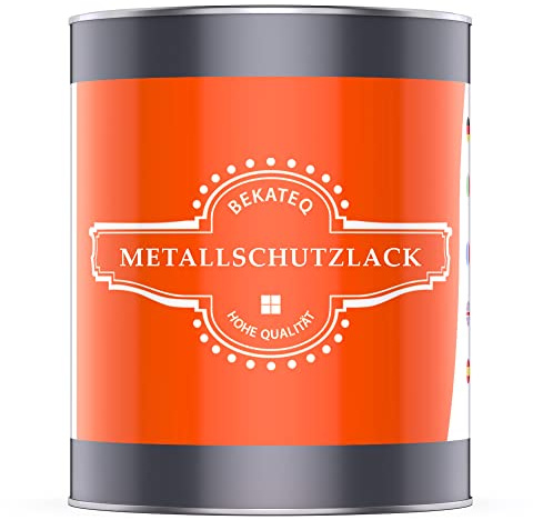 BEKATEQ Metallschutzlack 4in1 Metallfarbe 1l Enzianblau I Grundierung + Rostschutzfarbe + Zwischenanstrich + Deckanstrich I Metalllack für Dach, Fenster, Türen, Zaun LS-570