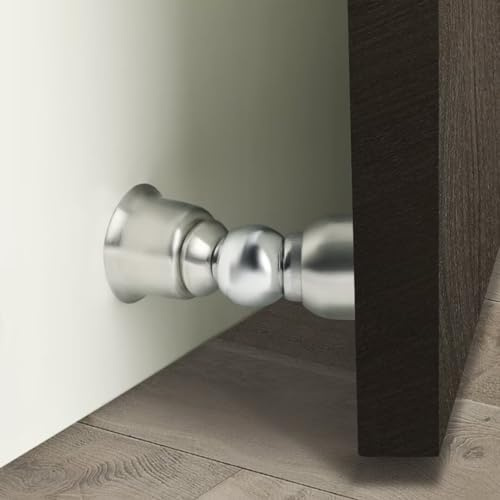 Mooche Magnetic Door Stop, Stainless Steel Brushed Magnet Floor Door Catch for Bedroom, Living Room,Indoor Outdoor Stoppers with Conceal Screws
