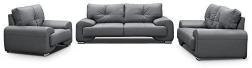 Mars Meble Big-Sofa Polstergarnitur Omega Set 3+2+1 Sofa Wohnzimmer Sofagarnitur 3-TLG Couch (Grau)