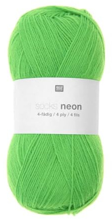 Rico Design Socks Neon Sockenwolle, 4 Fäden, 100 g