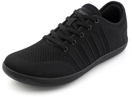Hitmars Barefoot Shoes Mens Minimalist Shoes Women Wide Toe Box Barefoot Running Shoes Zero Drop Trail Running Trainers Unisex Walking Outdoor Black 2 Size 6
