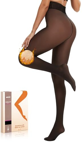 Arkim Collant Termici Donna Calze Termiche Donna invernali, collant felpati donna effetto velato trasparente collant foderati in pile