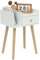 Ymahizax Weißer Nachttisch mit Schublade & offenem Regal,40x30x59(H) cm,Beistelltisch für Schlafzimmer/Wohnzimmer,MDF mit