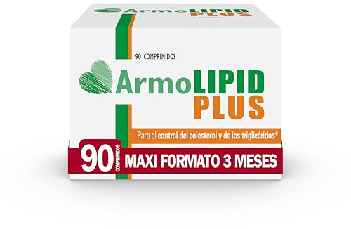 ArmoLIPID PLUS - Complemento Alimenticio Para el Control del Colesterol y de los Triglicéridos, Con Levadura Roja de Arroz, Berberina, Coenzima Q10, Astaxantina y Ácido Fólico, 90 Comprimidos