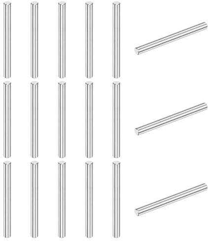 M METERXITY 20-Pack 4 x 40 mm Dowel Pin, 316 Stainless Steel Support Pin Fastener Elements for Metal Devices/Wooden Projects, Cylindrical Shelf Support Pin [Silver Tone]