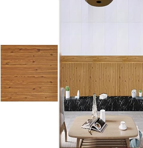 Dalle de Plafond Panneaux Muraux Imitation Bois pour Véranda / Plafond Extérieur, Papier Peint Décoratif pour Plafond avec Adhésif Puissant, Dalles de Plafond Suspendu pour Restaurant(B,20 pack)