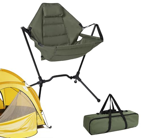 Silla de Camping Taburete Balanceante con Apoyo Ergonómico | Silla Balancín Portátil para Césped para Picnic, Área de Descanso, Césped, Patio, , Playa y Jardín