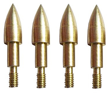 SHARROW 24pcs Archery Arrowhead Arrow Target Field Points Counterweight Arrow Tips 100 Grains Screw-In Arrow Head Hunting Broadhead for Carbon Arrows (Gold)