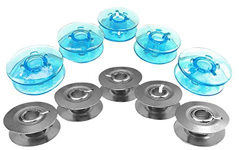 Bobine blu e bobine in metallo per macchine da cucire Pfaff Varimatic, 10 pezzi