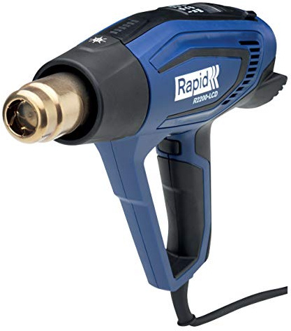 Rapid Varmluftspistol R2200-LCD, varmluftsfön 200 W, LCD-display, 50–650 °C, 250–500 l/min.