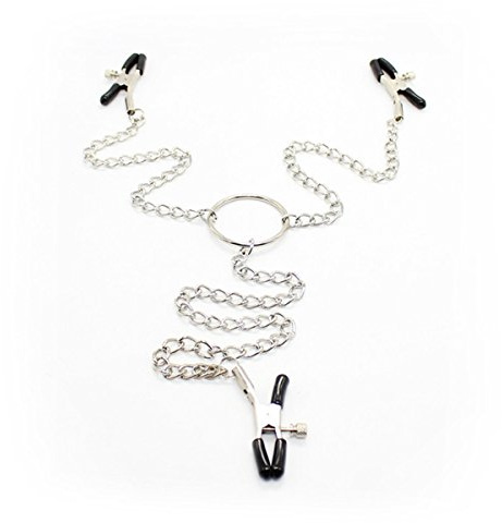 Luxury Stainless Steel Bracelet Metal with 3 Head Clips Chain Costume Self Entertainment Chain Clamps Accessories Massage Tools
