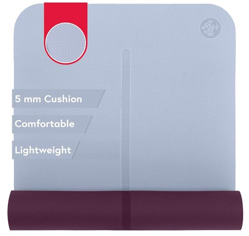 Manduka Begin Yoga Mat 68 - 5mm Cushioning | Comfortable, Lightweight & Reversible with Alignment Stripe | Budget-Friendly | 68 x 24 inches | Lavender Purple