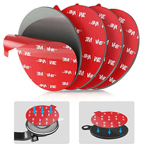 3M VHB Adhesive, 2.76in/70mm Dashboard Pad Mounting Disk Adhesive Replacement Kit, Double Sided Stickers for Suction Cup Dashboard Phone Holder & Windshield Car Mount 4 Pack