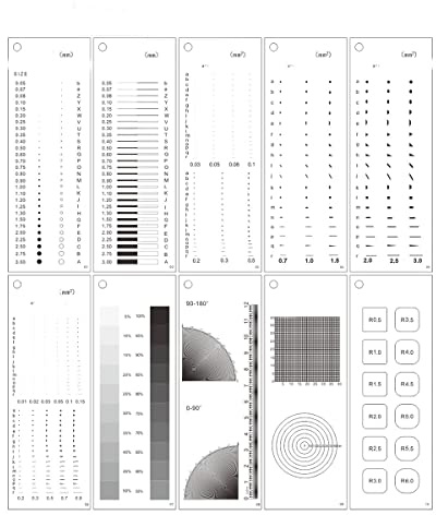 Kit de accesorios para microscopios 1 sets Gauge Point Gauge Transparent Film Cronce Contraste Material: PET altamente transparente. Espesor: 0.1 mm.Tipo de producto: Micrómetro. Portaobjetos de micro