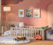 Bellabino Tapi Bett 90x200 cm, Kinderbett mit Rausfallschutz, inklusive Lattenrost, Montessori Bodenbett für Jungen und Mädchen aus Kiefer Massivholz, Natur lackiert, Bed