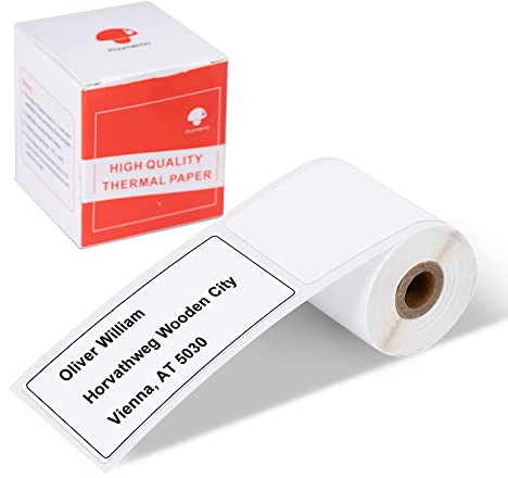 Phomemo m110 Adress-Etiketten 40x80 mm, weiß, selbstklebend, Thermodirekt-Etiketten für Druckeretikettenpapier