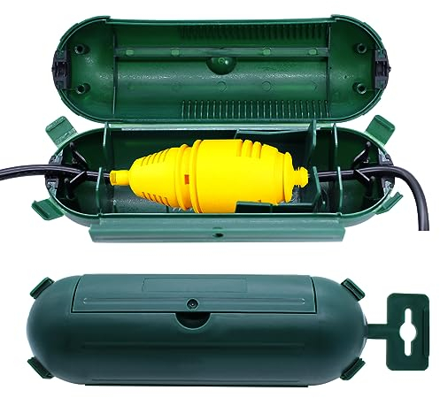RUNYU® Protector Enchufe Exterior, Pack de 2 Caja Estanca Exterior para Uso En Exteriores Resistente Al Sgua Y Al Polvo