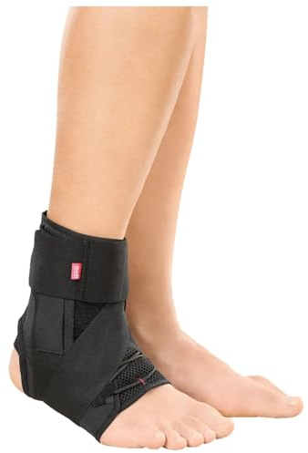 medi Ankle sport brace Knöchelorthese | Einstellbare Sprunggelenkorthese für den Sport | Stabilisiert und sicher | Farbe: Schwarz | Größe M
