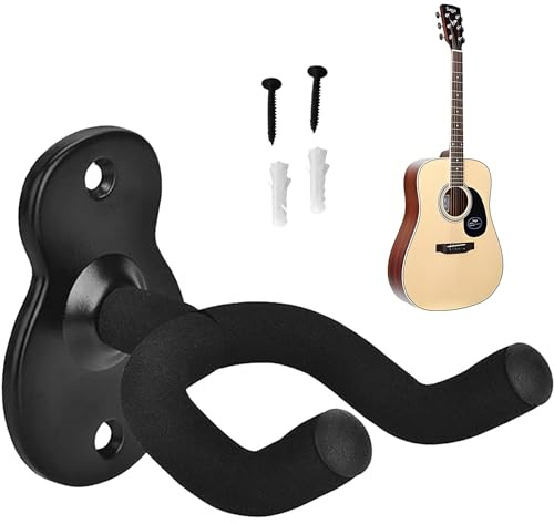 MagiSel Soporte guitarra pared, Soporte Pared Guitarra, Ajustable Gancho Hanger Exhibición, Gancho de Guitarra Stand Universal Colgador Guitarra Madera para Mandolina, Bajo, Banjo