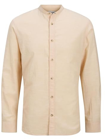 JACK & JONES herr Jjesummer Band Shirt Ls Sn Långärmad skjorta