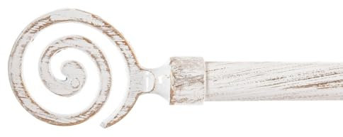 Barra de Cortina Extensible de Metal Blanco Minimalista para Dormitorio Vintage de 120-210 cm (Circulo blanco)
