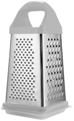 Grattugia a 4 lati per , grattugia a mano su 4 lati in acciaio inox con contenitore | Affettatrice per verdure per grattugiare e tagliare fini, medie e grossolane, trituratore per formaggi