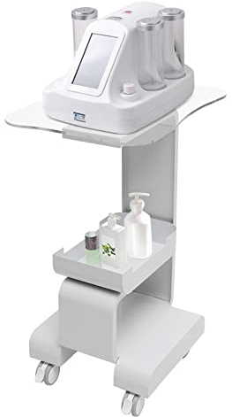 MINRS Carrello cosmetico con rotelle, beauty salon, carrello da lavoro, cosmetici, barbiere, portata: 15 kg, 47 x 37 x 76 cm, per parrucchiere, beauty salon SPA, bianco