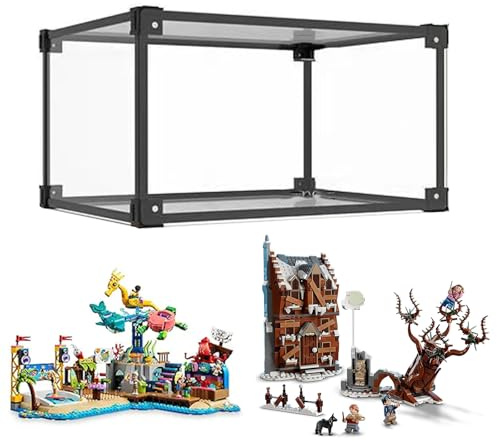 Vitrina Expositora para Lego 76407 41737,45x40x30cm Acrílico Transparente Grande Caja de Exhibición para Colecciones Coches Modelo Figuras