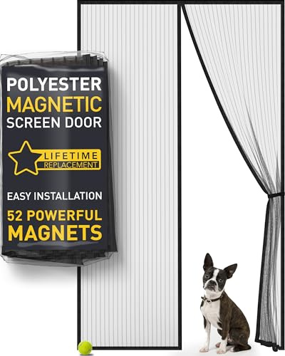 Flux Phenom Mosquitera Puerta Magnetica - Cortina Malla de Tejido Fino de Uso en Dos Temporadas, Resistente a Arañazos de Mascotas - Cortina Mosquitera Puerta Exterior Insectos - 140x240 cm