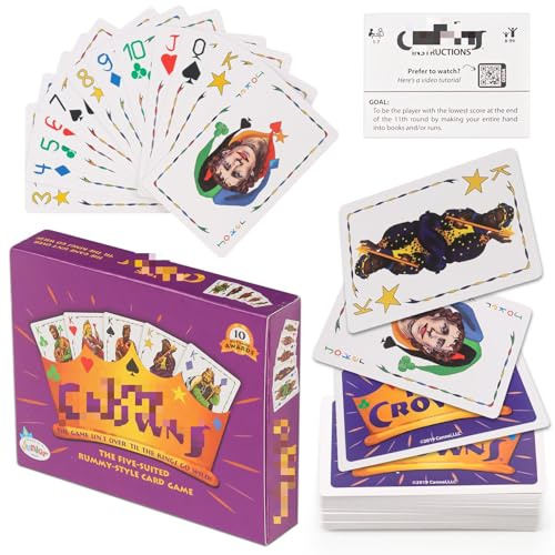 BGNXHYB Fünf Kronen Kartenspiel, Familien Brettspiele, für 1-7 Poker Brettspiel, Junge Essentielle Kartenspiele, Pokerkarten, für Familien Partys und Gesellige Abende (Englische Version)