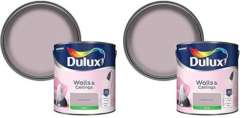 Dulux Silk Emulsion Paint For Walls And Ceilings - Dusted Fondant 2.5 Litres (Pack of 2)