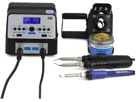HEALBYBLE Station De Fer À Souder À Double Pincettes, Ensemble D'outils De Machines À Souder Haute Puissance 938BD +,RéSistant Aux Hautes TempéRatures