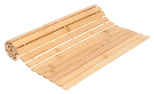 UKCOCO Alfombra de Bambú Antideslizante para Baño y Hogar Esterilla Natural Multifuncional Tapete Absorbente para Ducha y Suelo