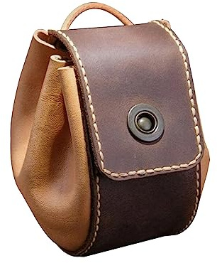 Hangsu Sac à dés portable en cuir synthétique avec cordon de serrage, rangement de bijoux, pour jeux de rôle, jeux de société, accessoires, rangement de dés, marron, Taille unique