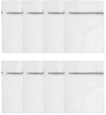 Sacchetto per la biancheria a rete, 8 pezzi, 30 x 20 cm, sacchetti per il bucato per lavatrice, sacchetti per il bucato resistenti per camicette, reggiseni, biancheria intima e calzini