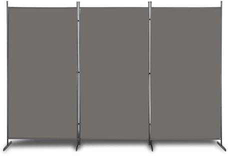 3 Panel Room Divider, 6FT Movable Protective Privacy Screens, Portable Folding Privacy Screen Wall Room Partition Separator for Living Room, Bedroom, Office, Dining Room (Grey)