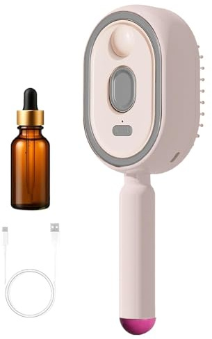 Cepillo alisador de vapor para el cabello | Herramienta desenredante recargable con y vidrio dosificador | Peine de vapor | Para mujeres y niñas Viaje Casa Alisado Pelo Rizado Grueso Rizado