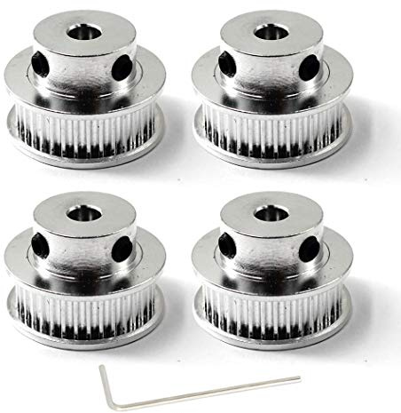 Timing Belt Pulley 40 teeth 5mm Bore For 3D Printer CNC 6mm Width Belt Pack of 4 (Wrench Included)