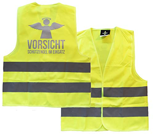 PICSonPAPER Kinder Warnweste Vorsicht Schutzengel im Einsatz Bedruckt mit reflektierender Folie (7-12 Jahre)