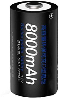 WPHH Tipo D 1.2V Ni-MH Batteria Ricaricabile di Dimensioni D 8000Mah Tipo D per Strumenti Giocattolo Fotocamera Microfono Fornello A Gas Batterie,4pcs