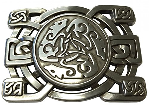 BELTINGER Gürtelschließe Celtic 4,0 cm | Buckle Wechselschließe Gürtelschnalle 40mm Massiv | LARP- und Mittelalter-Outfit | Silber
