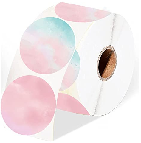 Round Direct Thermal Stickers Waterproof Color Thermal Labels Small Business Stickers 2 Inch Color-Code Dot Labels for Thermal Label Printer DIY, Inventory, Address, Gift Name Tags 500 Pcs
