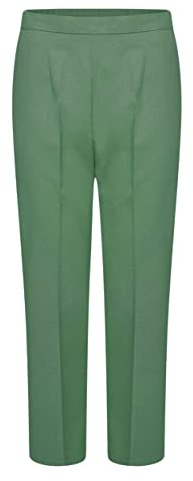 JM CLOTHING Pantalones elásticos para mujer, para enfermera, trabajo, trabajo, casual, oficina, trabajo, talla grande, pantalones de pierna recta, a la moda., Verde Salvia, 52 delgado largo