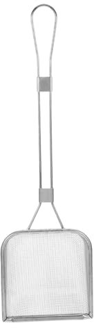 Kichvoe Louche Écumoire Carrée Inox 17 Filtre Huile Friteuse Manche Bois Cuisine Maison Frites Poulet Légumes